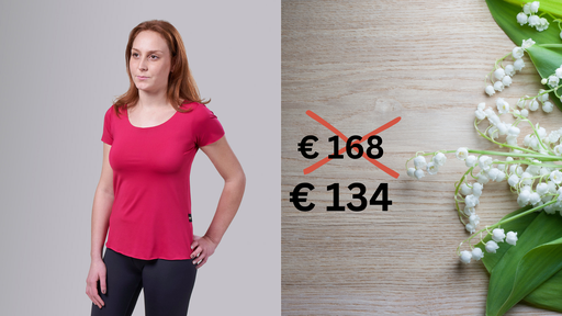[00460 BR FRAU MAI] Paljari T-Shirt mit Bio-Infrarot Faser, FRAU; Farbe: bordeauxrot Rundausschnitt 